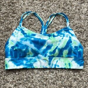 Wildfox Sweat Blue and Green Tie-Dye Sports Bra Sz L